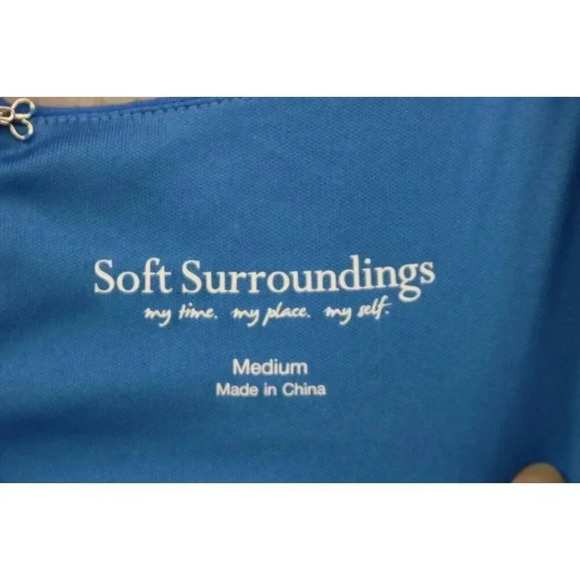 Soft Surroundings Blue Sleeveless Maxi Dress-Size Medium-Ruched Waist - Picture 3 of 6